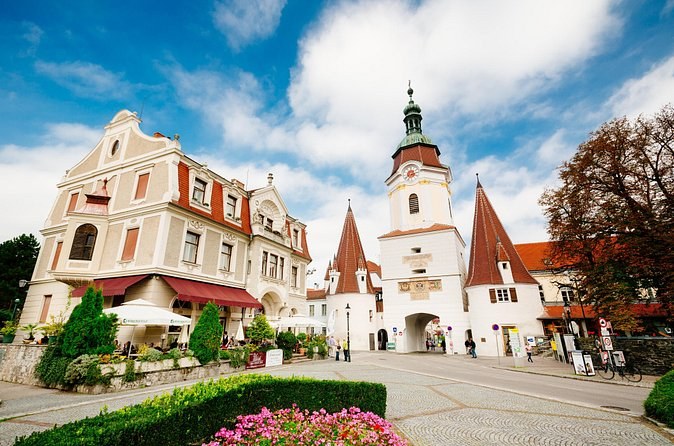 The Steiner Tor, the old town gate of Krems, with its tower and two round turrets